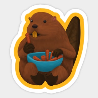 Beaver Eating Sticker